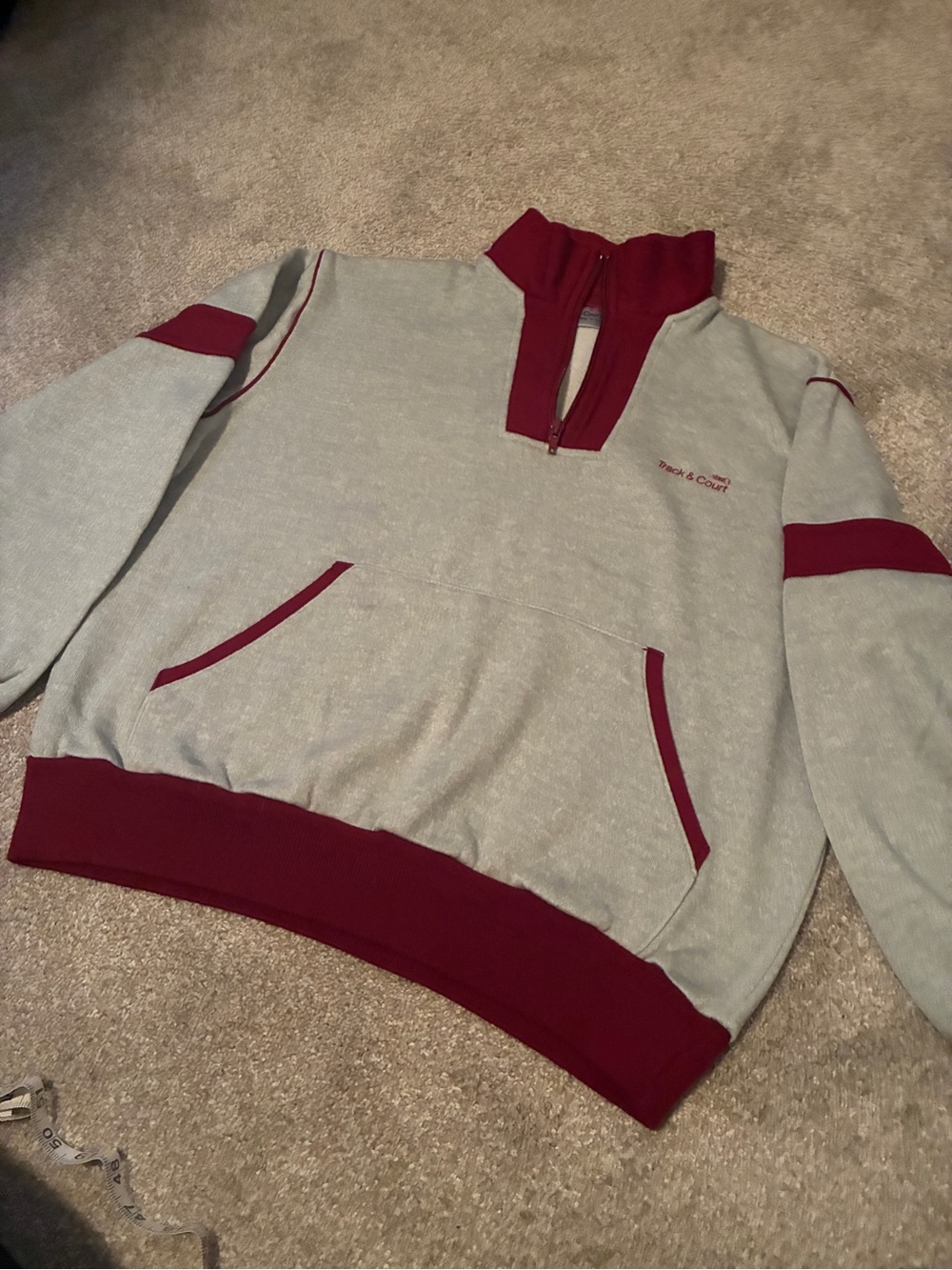 Vintage Track & Court Half-Zip Pullover Sweater